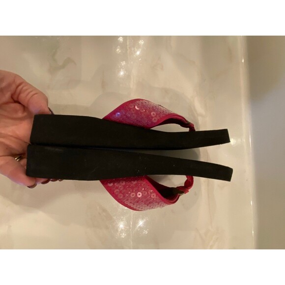 Cato Flip Flop Sandals Size Small 5-6 Sequined Hot Pink Sparkling Like New - Picture 7 of 10